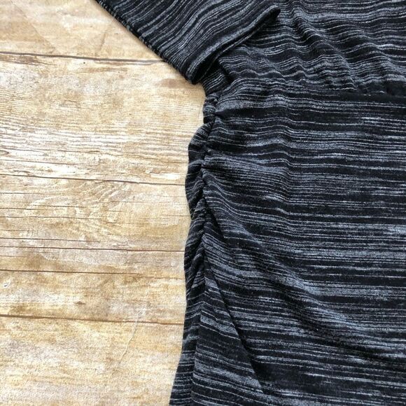 Athleta Black and Gray Striped Midi Dress - Picture 4 of 7